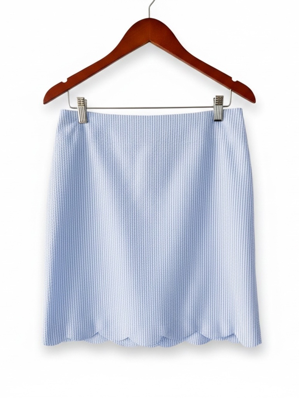 Talbots Light Blue Mini Skirt with Scallop Hem